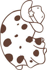 Cute cowboy Halloween ghost cartoon doodle 