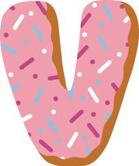 Donut Font Letter V