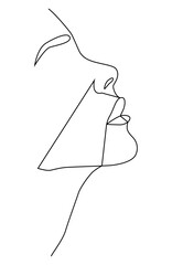 Portrait along the lines. Vector illustration in a minimalistic style.