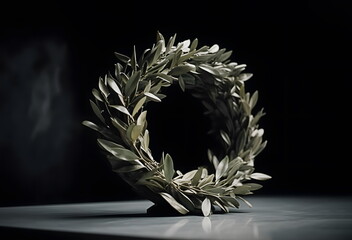 Kotinos olive wreath it is prize for Olympic Games winner at ancient Greece. Crown with laurel...