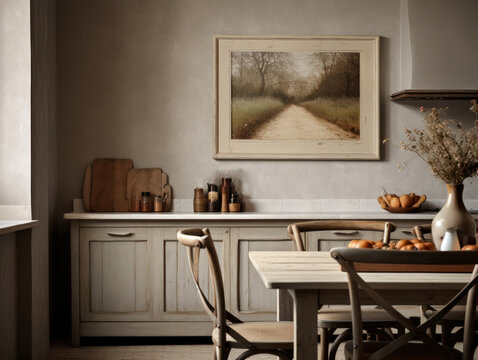 French cottage style spacious kitchen filled with natural light and wooden finishes. Natural finishes for comfortable family living, relaxed and peaceful lifestyle.