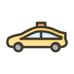 Fototapeta na wymiar Taxi Vector Thick Line Filled Colors Icon Design Vector Thick Line Filled Colors Icon Design