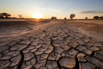Extreme drought leaving the earth cracked