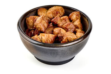Meat pork kebab isolated on white background.