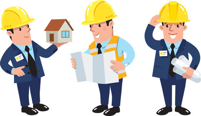 Funny construction engineers and architect