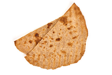 Pita bread, isolated on white background.