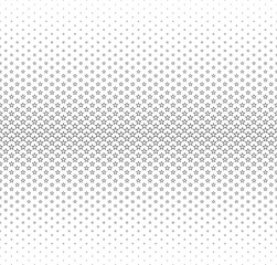 Disappearing seamless halftone vector background. Filled with black contoured stars. Average fadeout