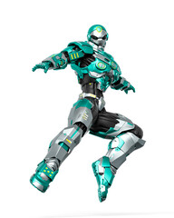 space knight is floating in action