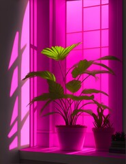 Photo of a window sill with two potted plants