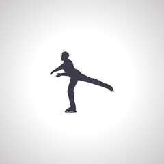 Fototapeta na wymiar figure skating man silhouette, figure skating icon
