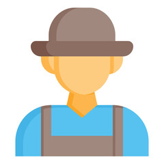  Agriculture, Farm, Farmer, Man, Person Icon, Flat style icon vector illustration, Suitable for website, mobile app, print, presentation, infographic and any other project.