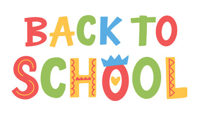 Back to School Hand Lettering Word Inscription