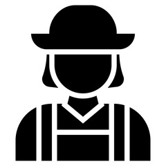  Agriculture, Farm, Farmer, Farming, Organic, Woman Glyph Icon