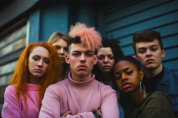 Gender-diverse people with gender expressions outside of the binary. LGBTQ+ youth living freely and happily at school