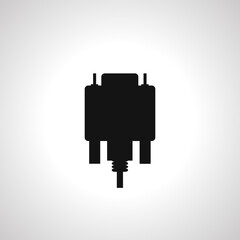 DVI cable, VGA screen plug icon. VGA cable icon