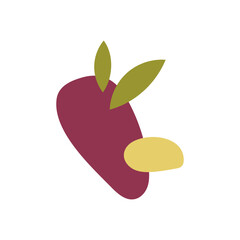 Abstract shapes fruit inspiration. Hand drawn organic shapes. Vector illustration, flat design