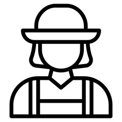  Agriculture, Farm, Farmer, Farming, Organic, Woman Icon, Line style icon vector illustration, Suitable for website, mobile app, print, presentation, infographic and any other project.