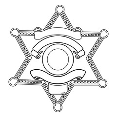 vector illustration of Security Police badge, Vector of sheriff badge		
