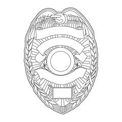 vector illustration of Security Police badge, Vector of sheriff badge		
