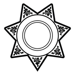 vector illustration of Security Police badge, Vector of sheriff badge		
