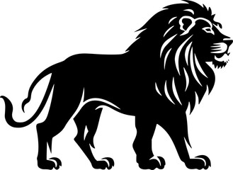 Lion - Black and White Isolated Icon - Vector illustration