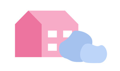 Apartment near snow drift semi flat colour vector object. Editable cartoon clip art icon on white background. Simple spot illustration for web graphic design