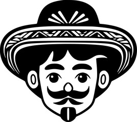 Mexican | Minimalist and Simple Silhouette - Vector illustration