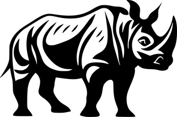 Rhinoceros | Minimalist and Simple Silhouette - Vector illustration
