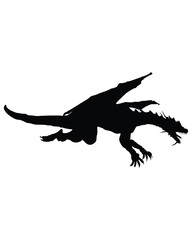 Dragon flying silhouette vector illustration
