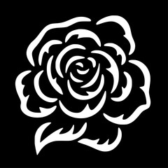 Rose | Black and White Vector illustration