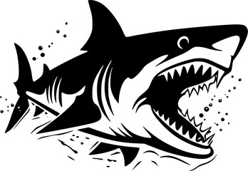 Shark | Black and White Vector illustration