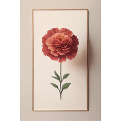 flower, floral, card, pink, flowers, nature, decoration, frame, beauty, carnation ,creation, AI 