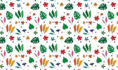 floral seamless pattern. For fashion fabrics, children&rsquo;s clothing, T-shirts, postcards. Also good for email header, post in social networks, advertising, events and page cover. 