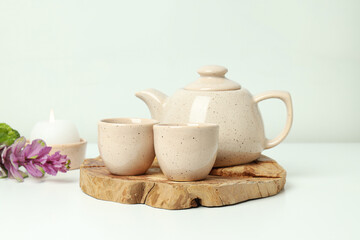 Cozy and tasty hot drink concept - asian tea