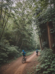 cycling in the park