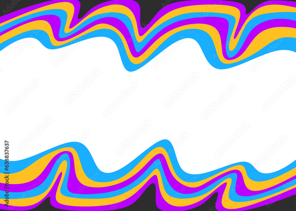 Poster minimalist background with colorful gradient wavy lines pattern and with some copy space area