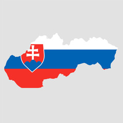 Slovakia. Map and flag