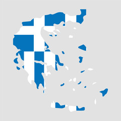 Greece. Map and flag