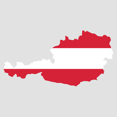 Austria. Map and flag