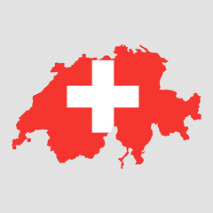  Switzerland. Map and flag