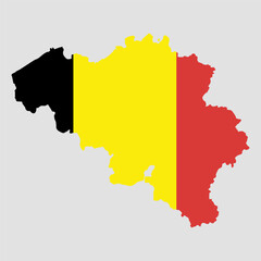 Belgium. Map and flag