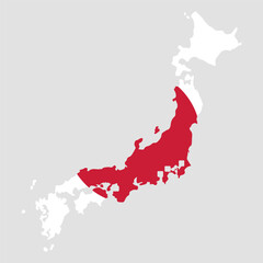 Japan. Map and flag