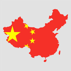 China. Map and flag