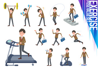 エクササイズやスポーツに関するブレザー男子学生のセット