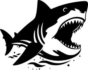 Shark | Minimalist and Simple Silhouette - Vector illustration