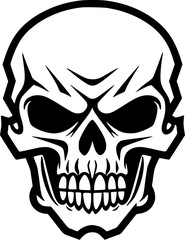 Skull - Black and White Isolated Icon - Vector illustration