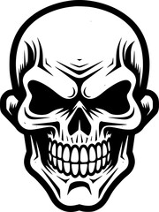 Fototapeta premium Skull | Black and White Vector illustration