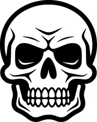 Fototapeta premium Skull | Black and White Vector illustration
