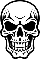 Skull - Black and White Isolated Icon - Vector illustration