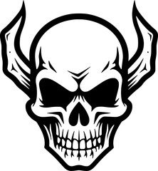 Obraz premium Skull - Black and White Isolated Icon - Vector illustration